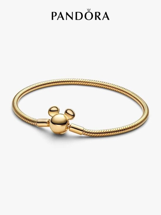 Pandora Jewelry - Pandora Disney Mickey Mouse Clasp Moments Snake Chain Bracelet